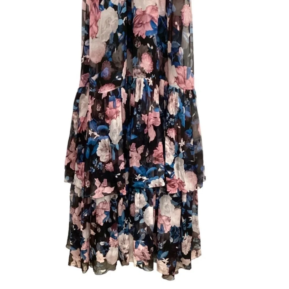 NWT ERDEM Natalina One-sleeve Silk-voile Floral Gown in Pink Dust Bouquet Sz 6 - Picture 11 of 17